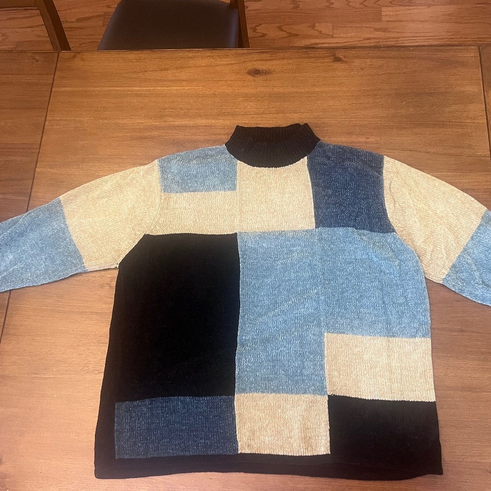 Cozy Color block chenille sweater